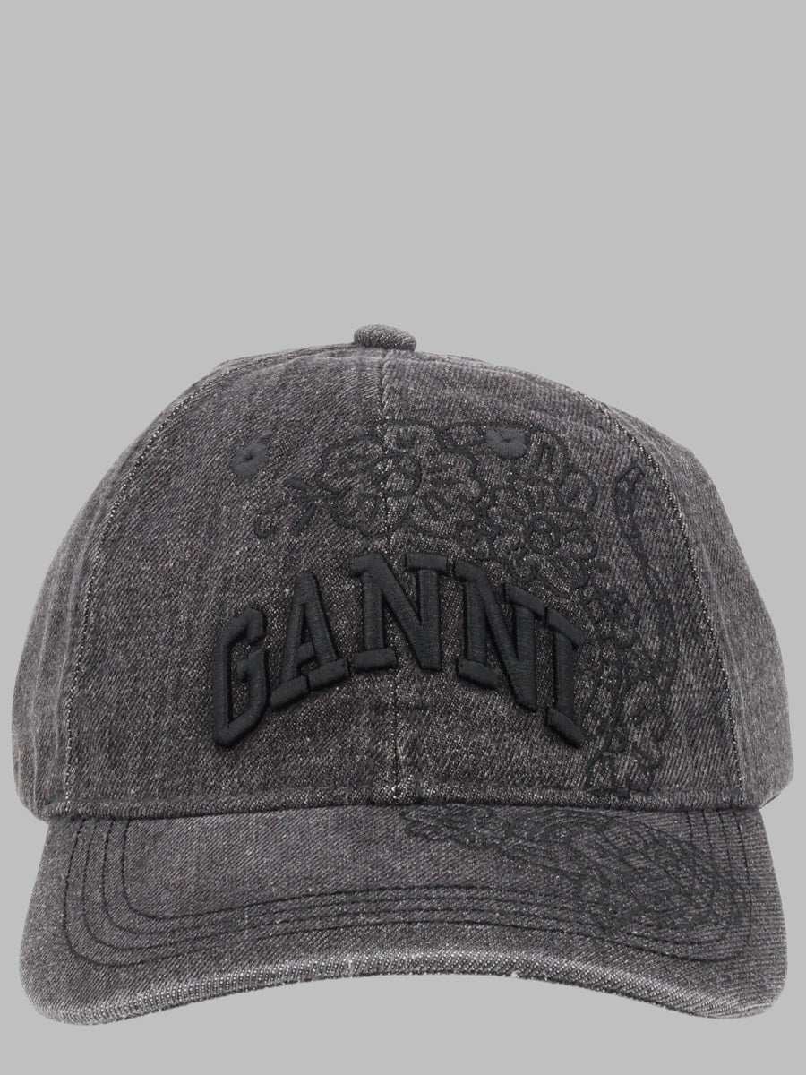 Ganni Women Cappello Da Baseball Con Ricami