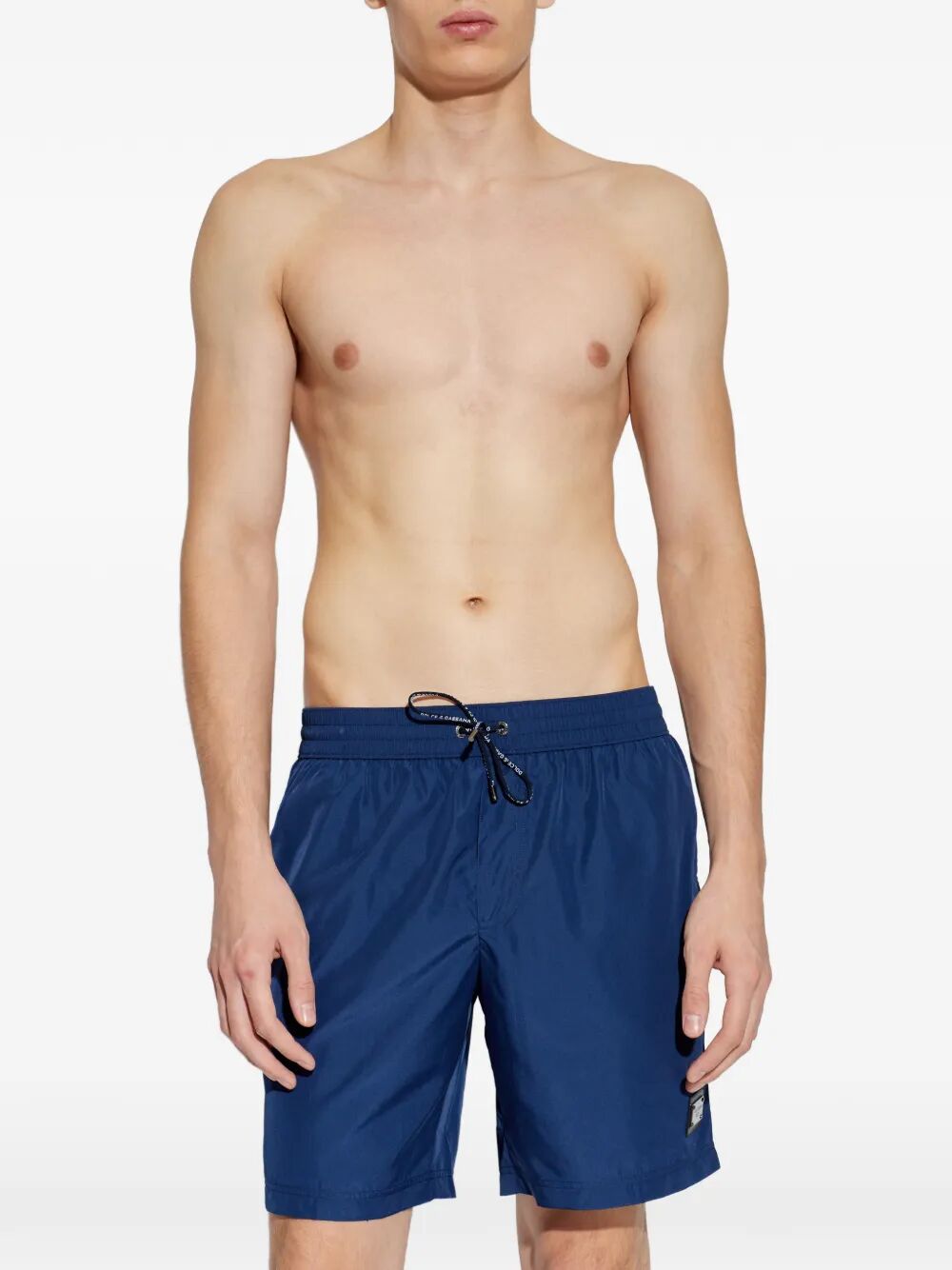 DOLCE & GABBANA Boxer Da Mare Medio Con Placca Logata Women