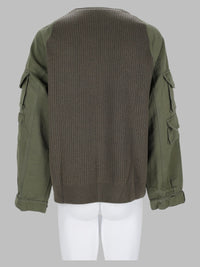 Balmain Men Maglia Cargo In Lana Con Inserti In Cotone