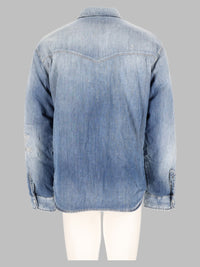 Dsquared2 Men Camicia In Denim “Medium Perfecto Puffy”