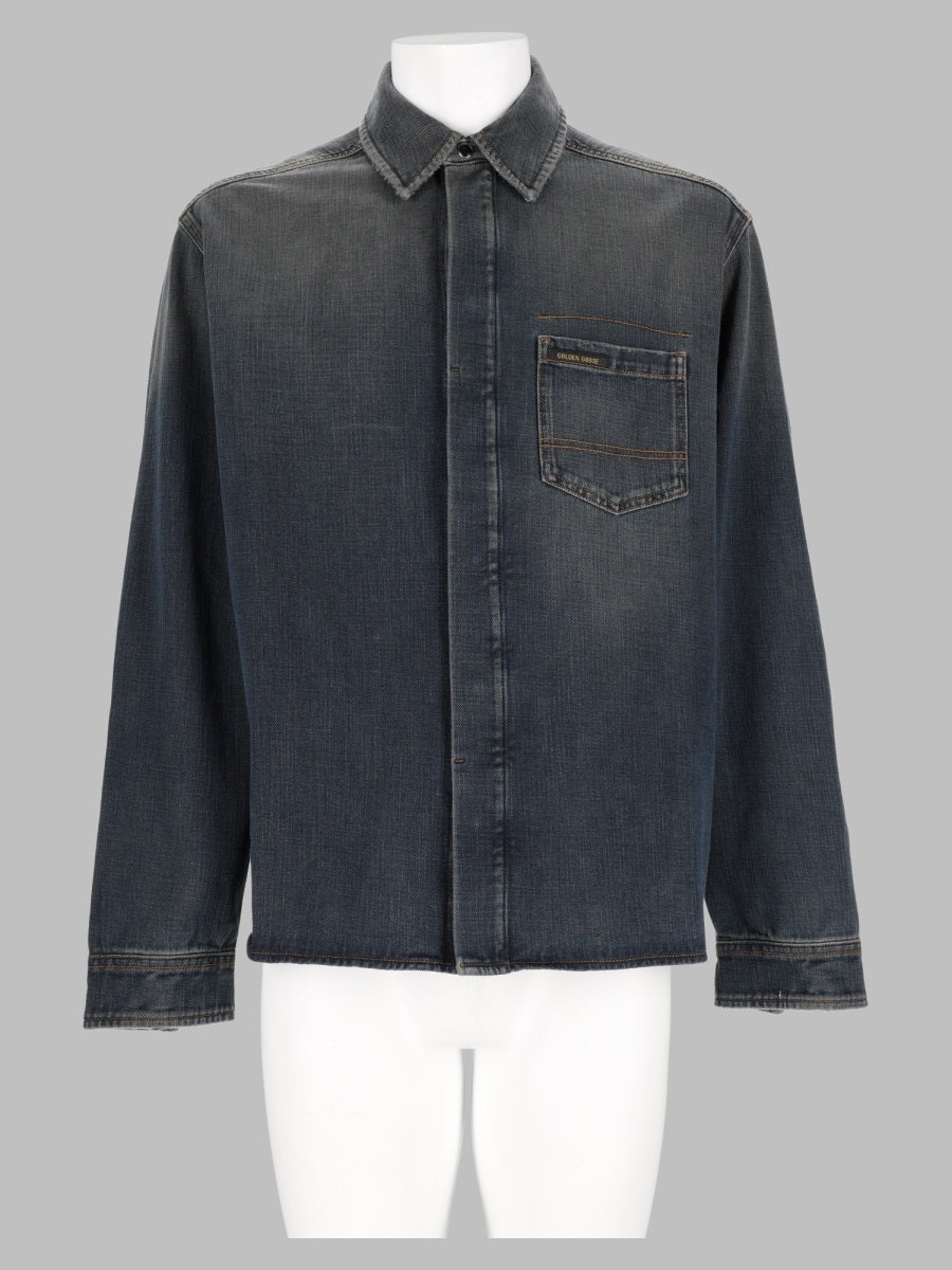 GOLDEN GOOSE Golden Goose Men Camicia Slim Fit In Denim Di Cotone
