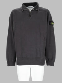 Stone Island Men Felpa Con Zip Corta E Patch Logo