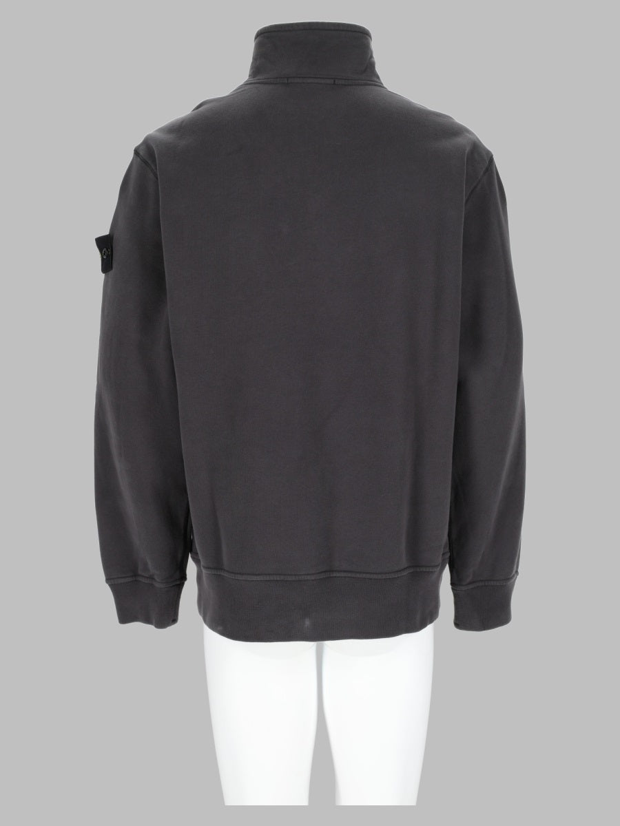 Stone Island Men Felpa Con Zip Corta E Patch Logo