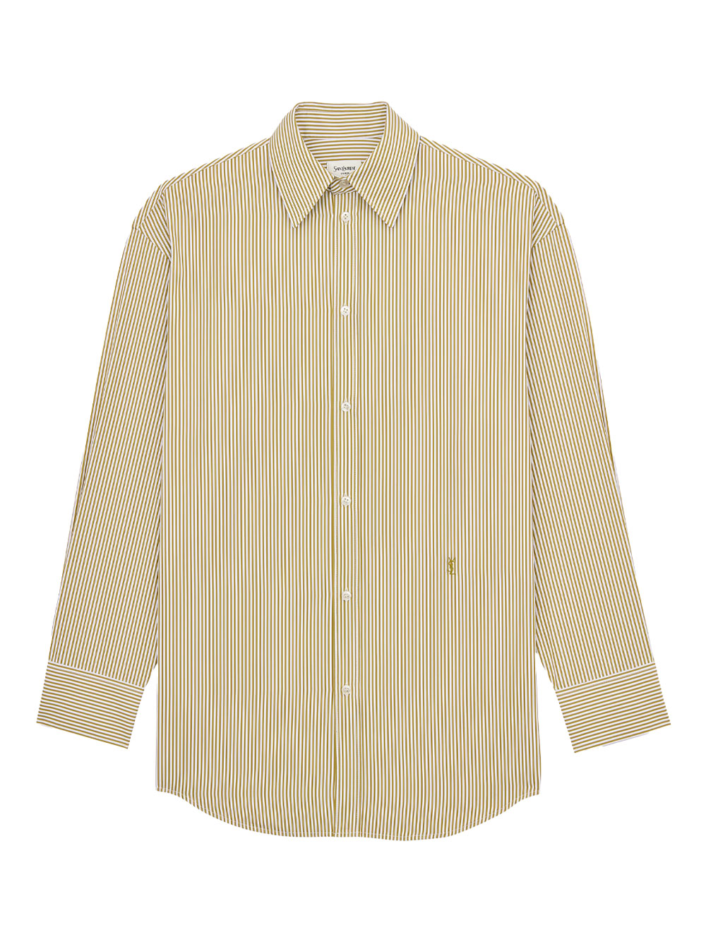 SAINT LAURENT PARIS Striped Cotton Poplin Cassandre Shirt Women