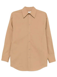 Saint Laurent Women Cotton Poplin Shirt With Cassandre Embroidery