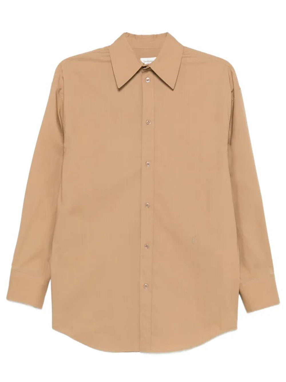 SAINT LAURENT PARIS Cotton Poplin Shirt With Cassandre Embroidery Women