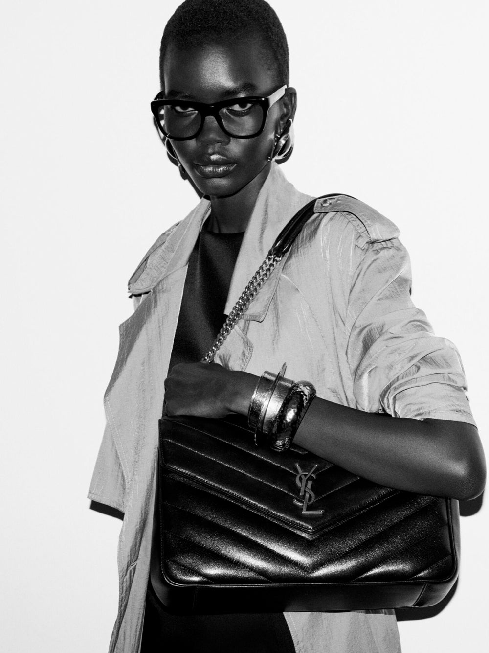 SAINT LAURENT Saint Laurent Women Loulou Large In Matelassé Lambskin