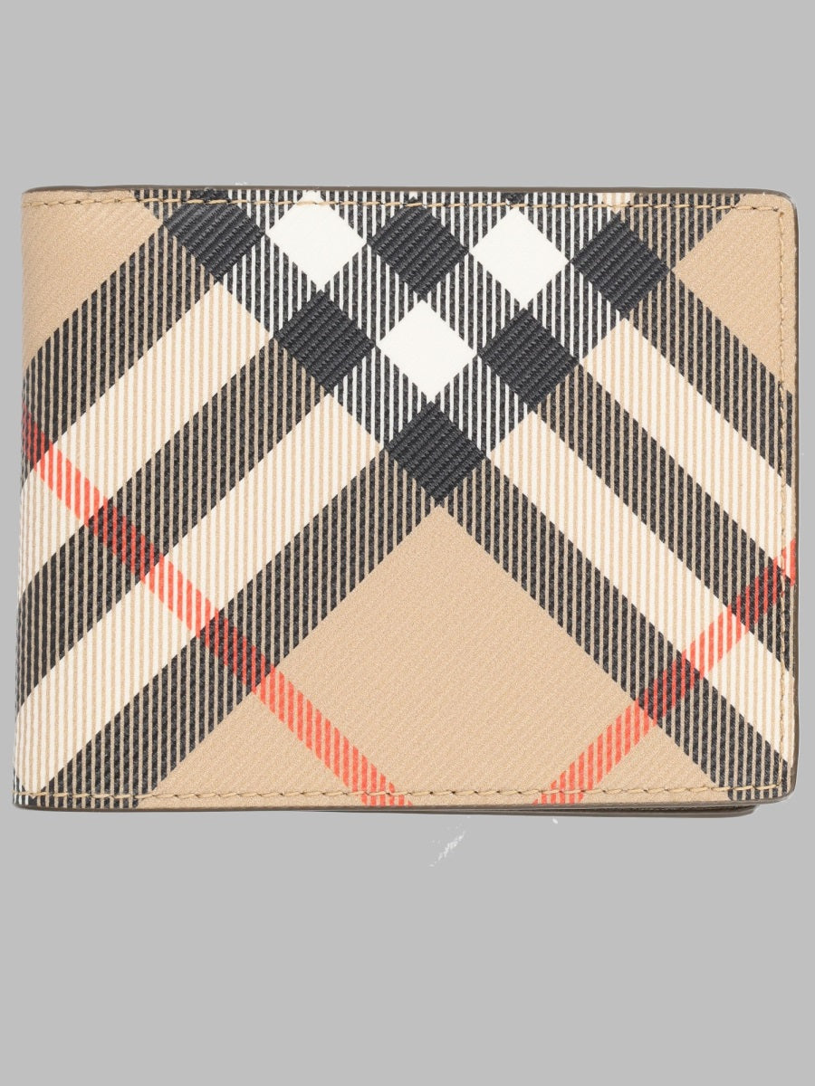 Burberry Men Portafoglio Bifold Con Stampa Check