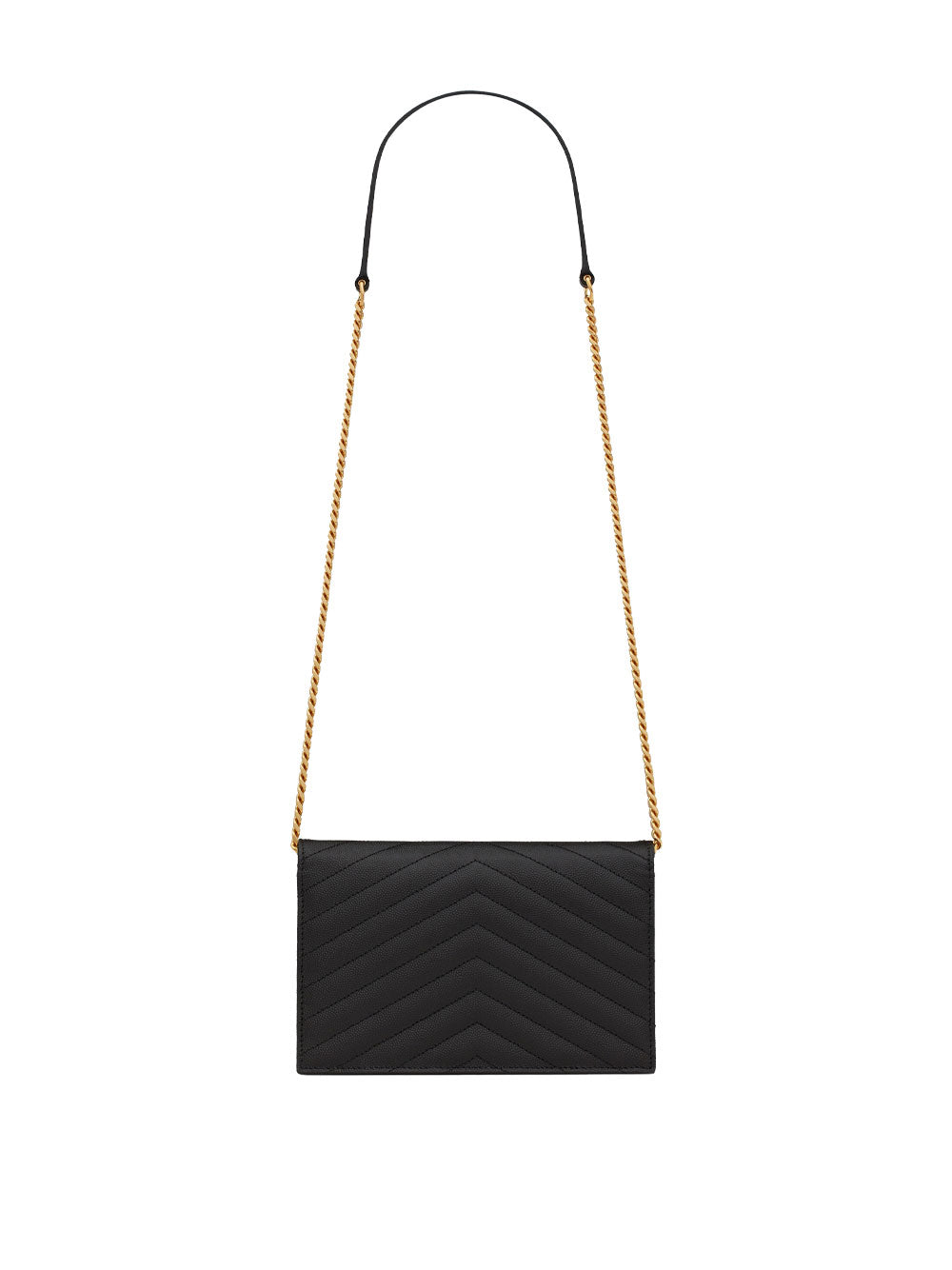 SAINT LAURENT PARIS Cassandre Envelope Chain Wallet In Grain De Poudre Leather Women