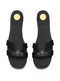 SAINT LAURENT PARIS Mabrouka Smooth Leather Slides Women