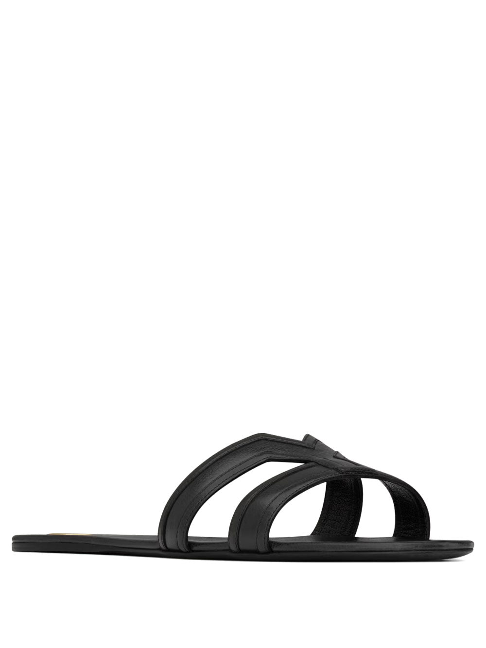 SAINT LAURENT PARIS Mabrouka Smooth Leather Slides Women