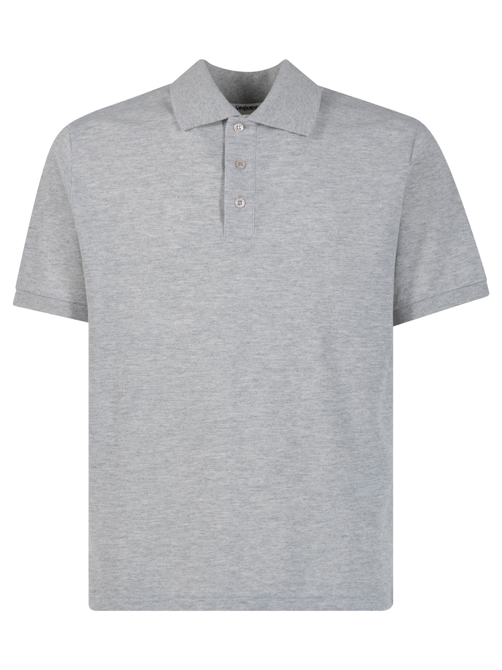 SAINT LAURENT PARIS Cassandre Embroidery Cotton Blend Polo Shirt Women