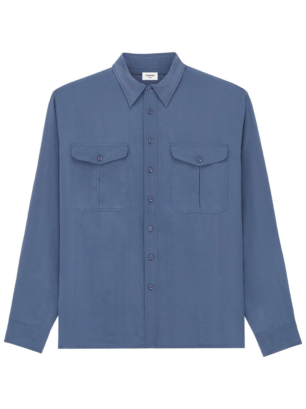 SAINT LAURENT PARIS Viscose And Silk Shirt With Padded Shoulders Women