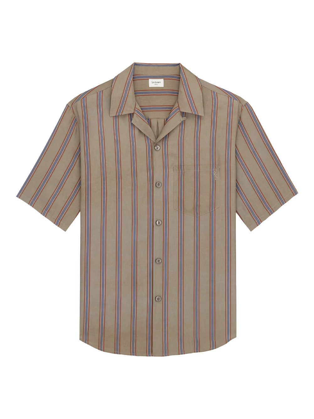 SAINT LAURENT Saint Laurent Men Cassandre Shirt In Striped Cotton Twill