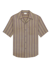 SAINT LAURENT Saint Laurent Men Cassandre Shirt In Striped Cotton Twill