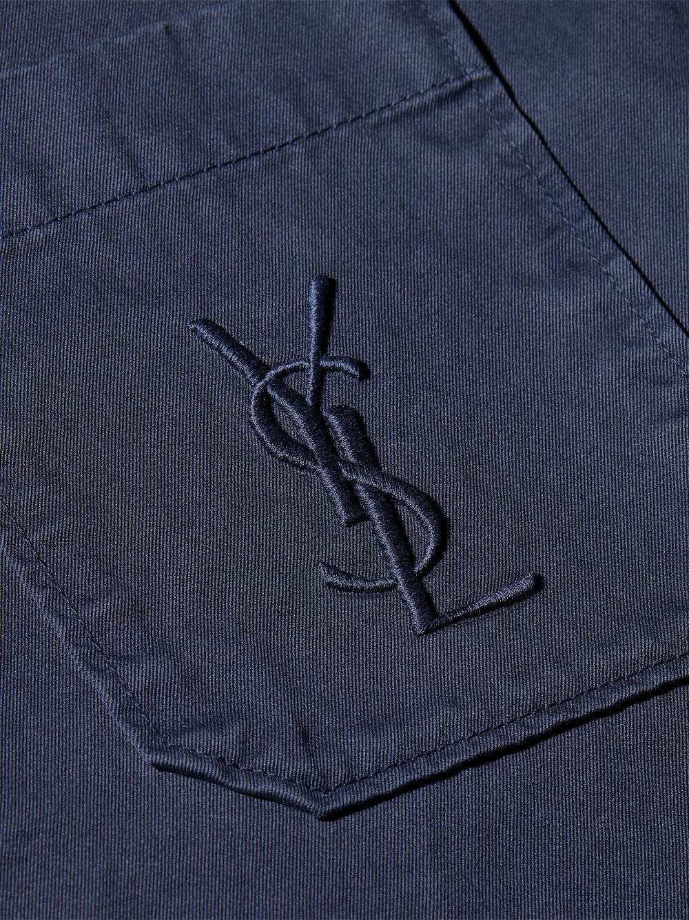 SAINT LAURENT PARIS Cotton Linen Gabardine Cassandre Overshirt Women