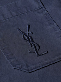 SAINT LAURENT PARIS Cotton Linen Gabardine Cassandre Overshirt Women