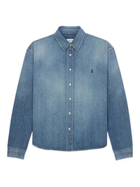 SAINT LAURENT PARIS Cassandre Shirt In Denim Women