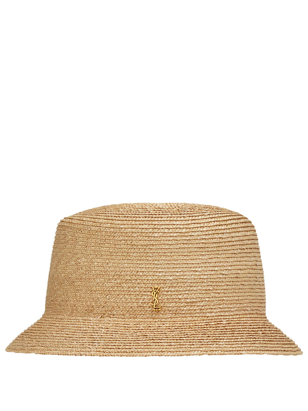 SAINT LAURENT Saint Laurent Men Maglina Straw Bucket Hat With Cassandre Pin