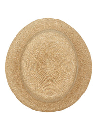 SAINT LAURENT PARIS Maglina Straw Bucket Hat With Cassandre Pin Women