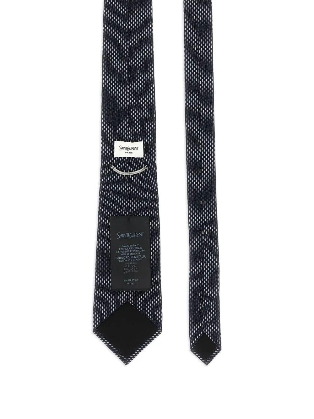 Saint Laurent Men Dotted Tie In Silk Crepe