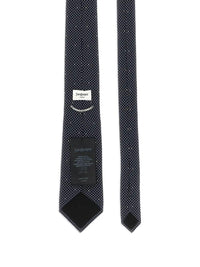 Saint Laurent Men Dotted Tie In Silk Crepe