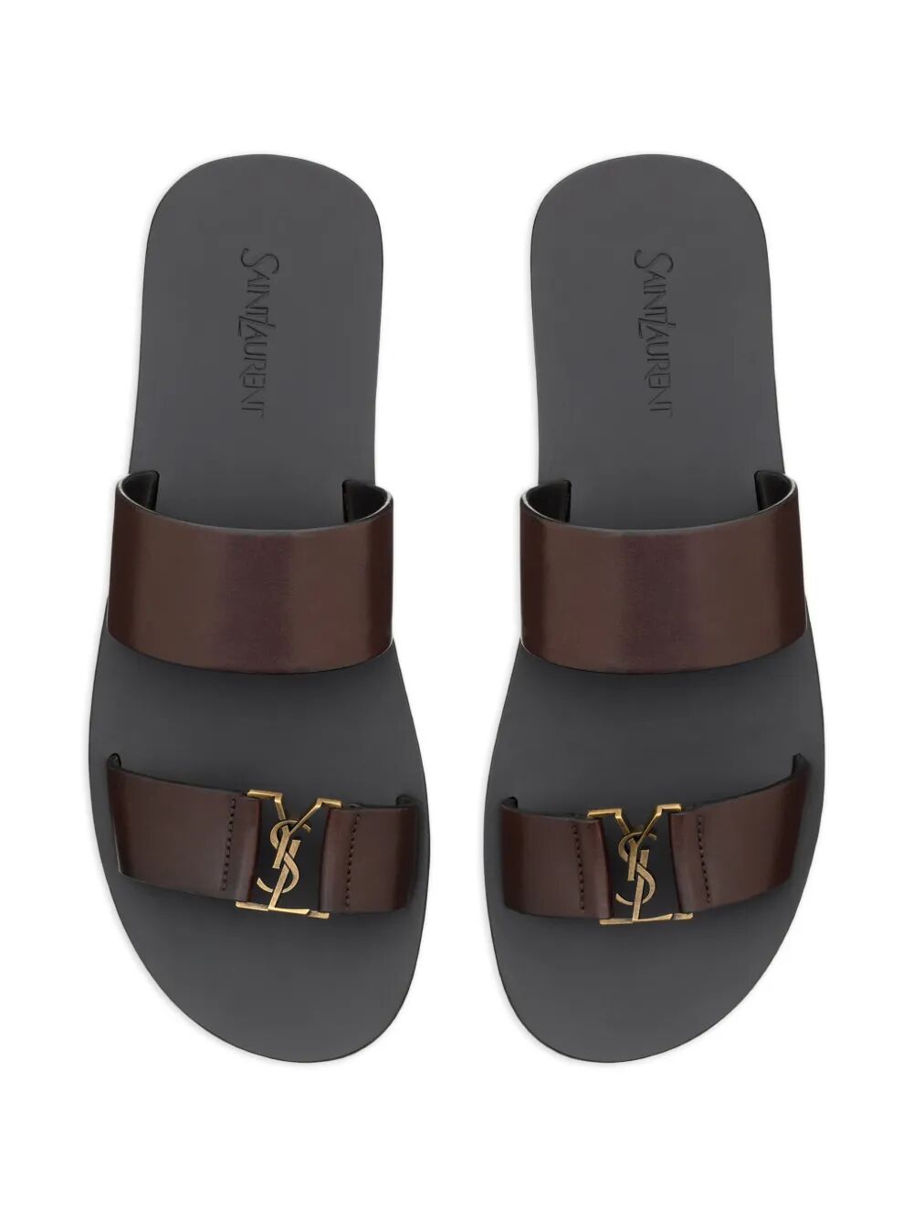 SAINT LAURENT PARIS Babylone Slides In Smooth Leather Women
