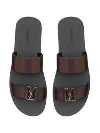 SAINT LAURENT PARIS Babylone Slides In Smooth Leather Women