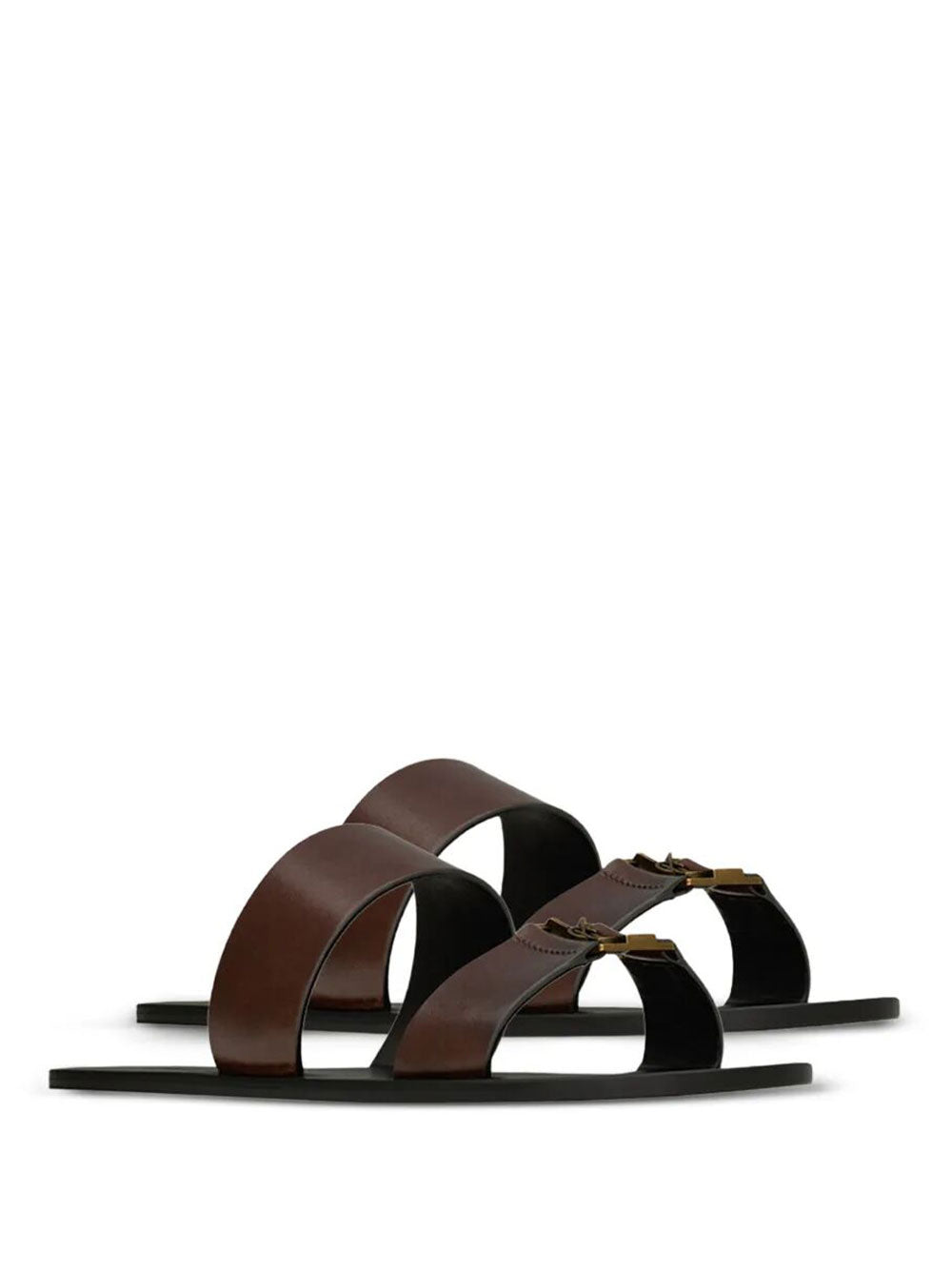 Saint Laurent Men Babylone Slides In Smooth Leather