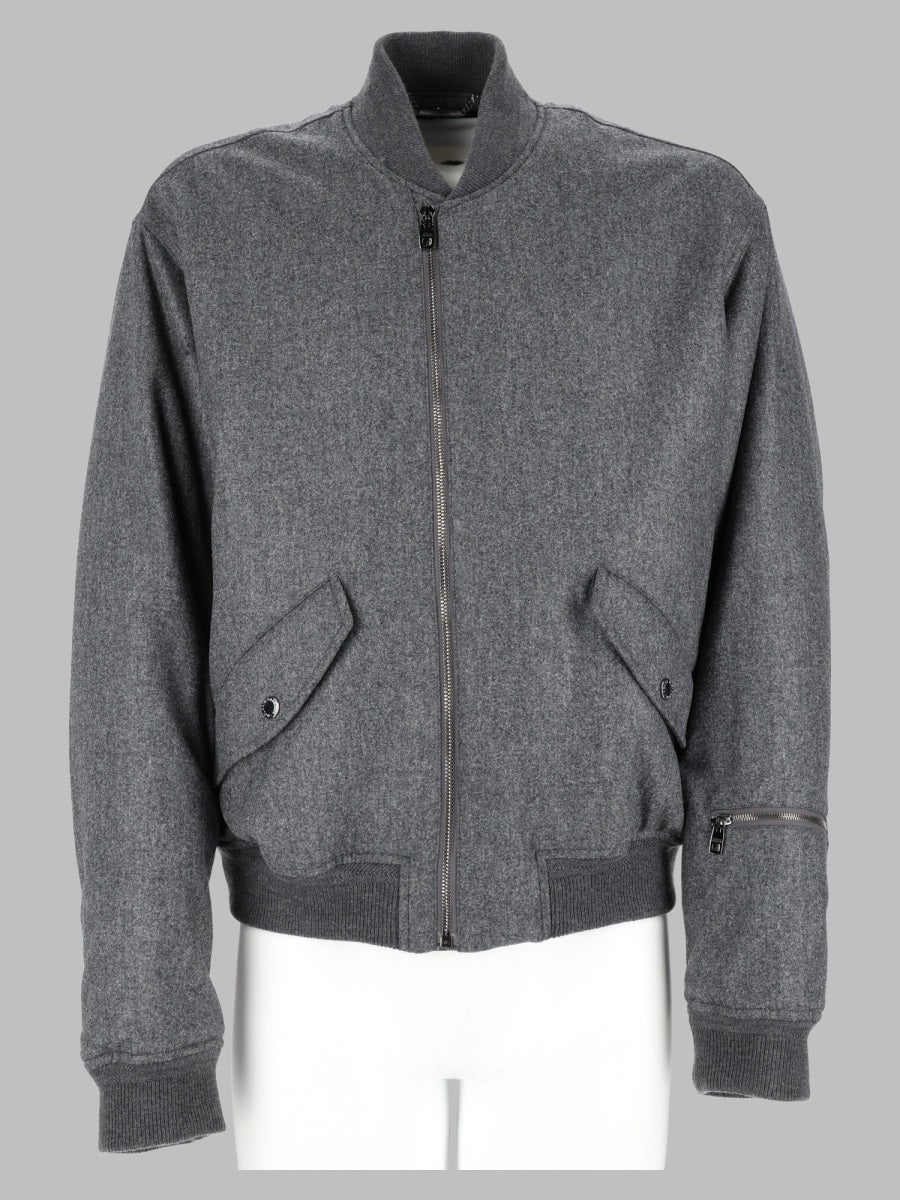 DOLCE & GABBANA Dolce & Gabbana Men Bomber In Flanella Di Lana Imbottito