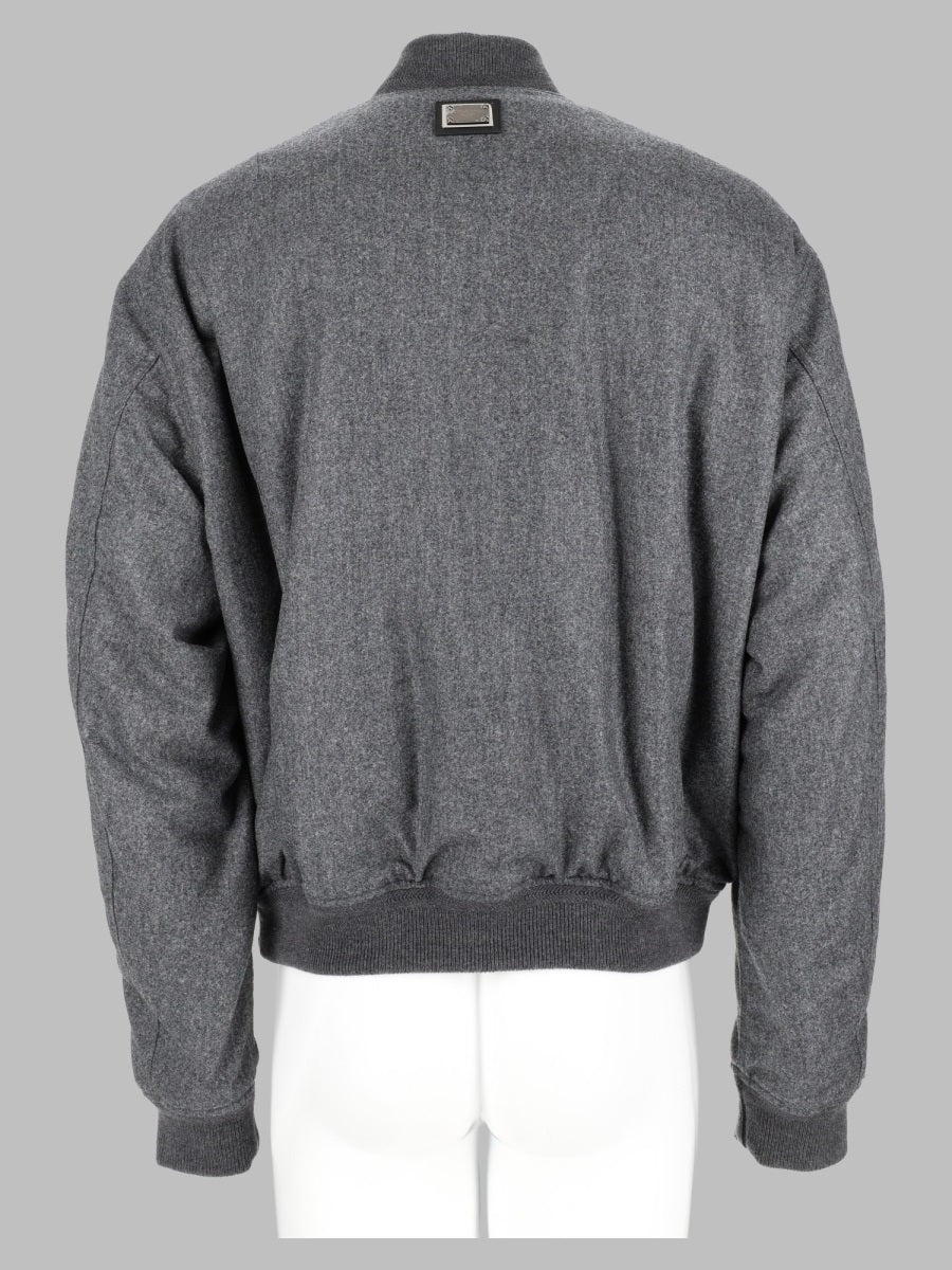 DOLCE & GABBANA Dolce & Gabbana Men Bomber In Flanella Di Lana Imbottito