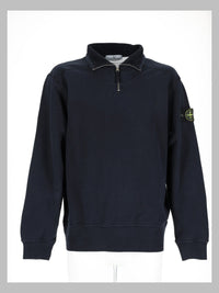 Stone Island Men Felpa Con Zip Corta E Patch Logo
