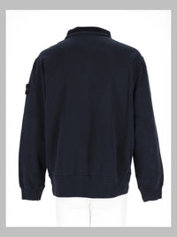 Stone Island Men Felpa Con Zip Corta E Patch Logo