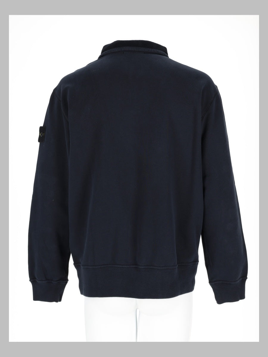 Stone Island Men Felpa Con Zip Corta E Patch Logo
