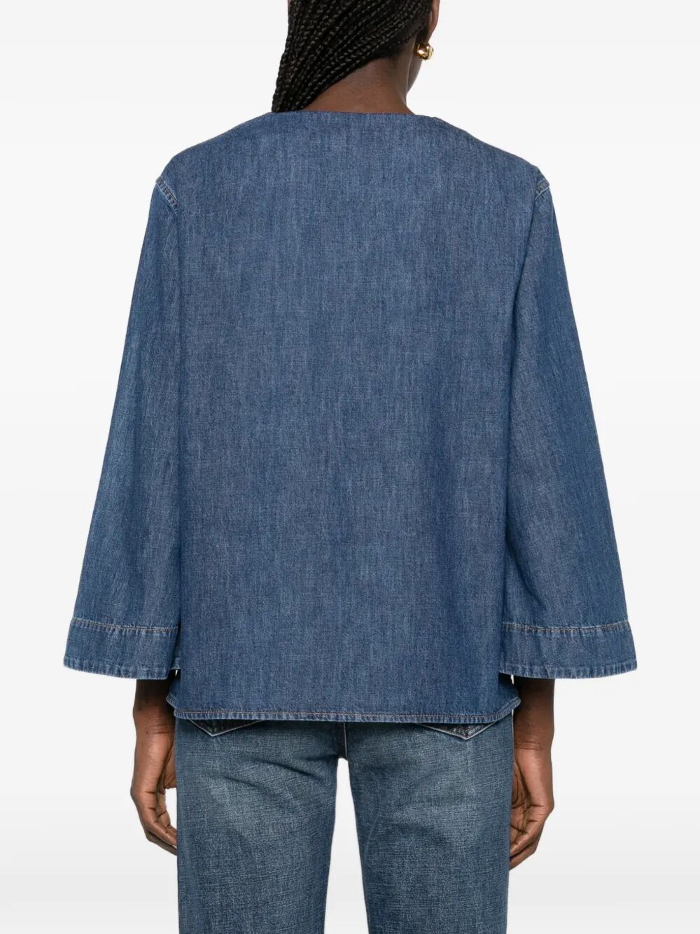 VALENTINO GARAVANI Valentino Garavani Women V-Neck Denim Shirt With Logo