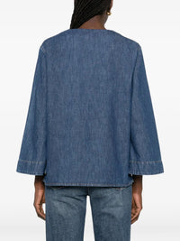 VALENTINO GARAVANI Valentino Garavani Women V-Neck Denim Shirt With Logo