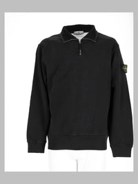 Stone Island Men Felpa Con Zip Corta E Patch Logo