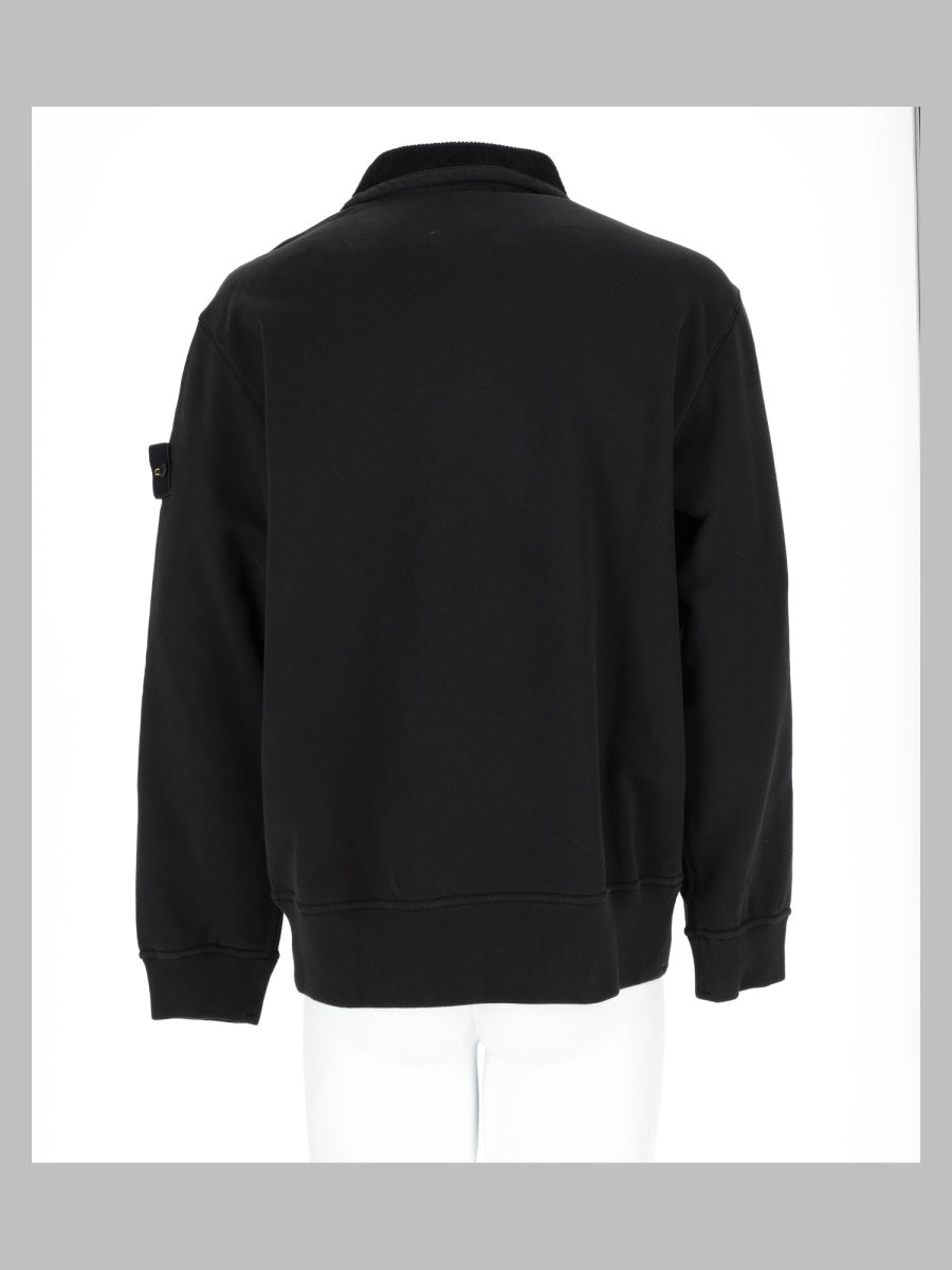 Stone Island Men Felpa Con Zip Corta E Patch Logo