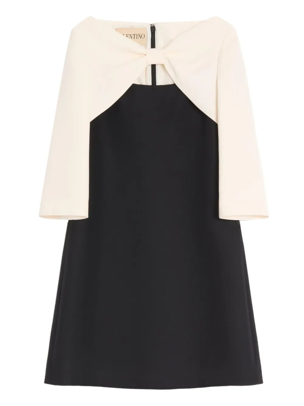 VALENTINO GARAVANI Crepe Couture Short Dress With Bow And Contrasting Sleeves Women