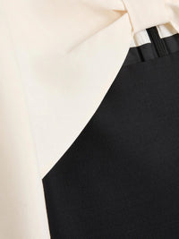 Valentino Garavani Women Crepe Couture Short Dress With Bow And Contrasting Sleeves