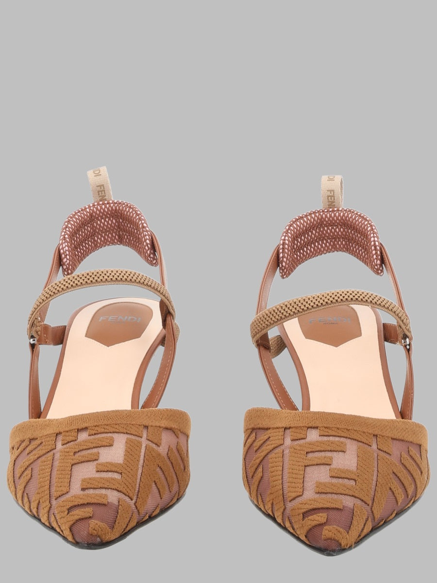 Fendi Women Slingback "Colibrì Lite" Con Tacco Medio