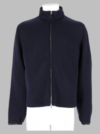 Zegna Men Felpa In Lana Misto Cotone E Seta Con Zip