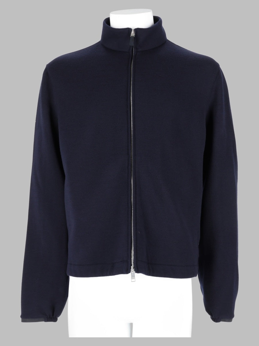 Zegna Men Felpa In Lana Misto Cotone E Seta Con Zip
