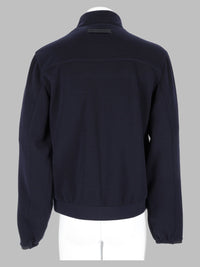 Zegna Men Felpa In Lana Misto Cotone E Seta Con Zip