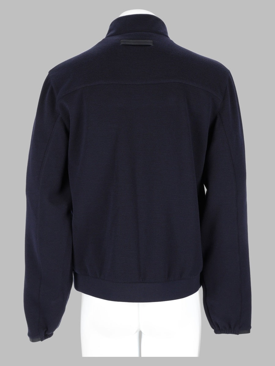 Zegna Men Felpa In Lana Misto Cotone E Seta Con Zip