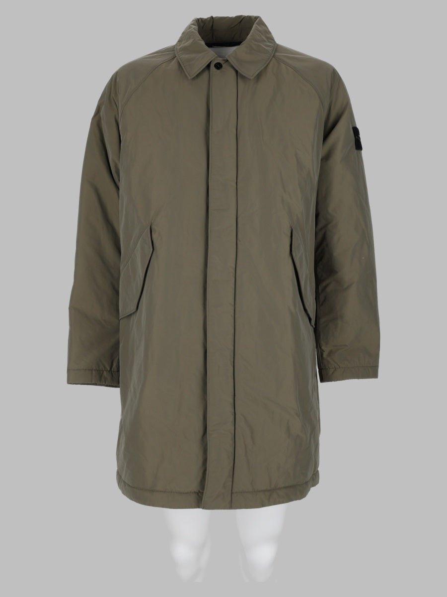 Stone Island Men Cappotto Lungo In Micro Twill