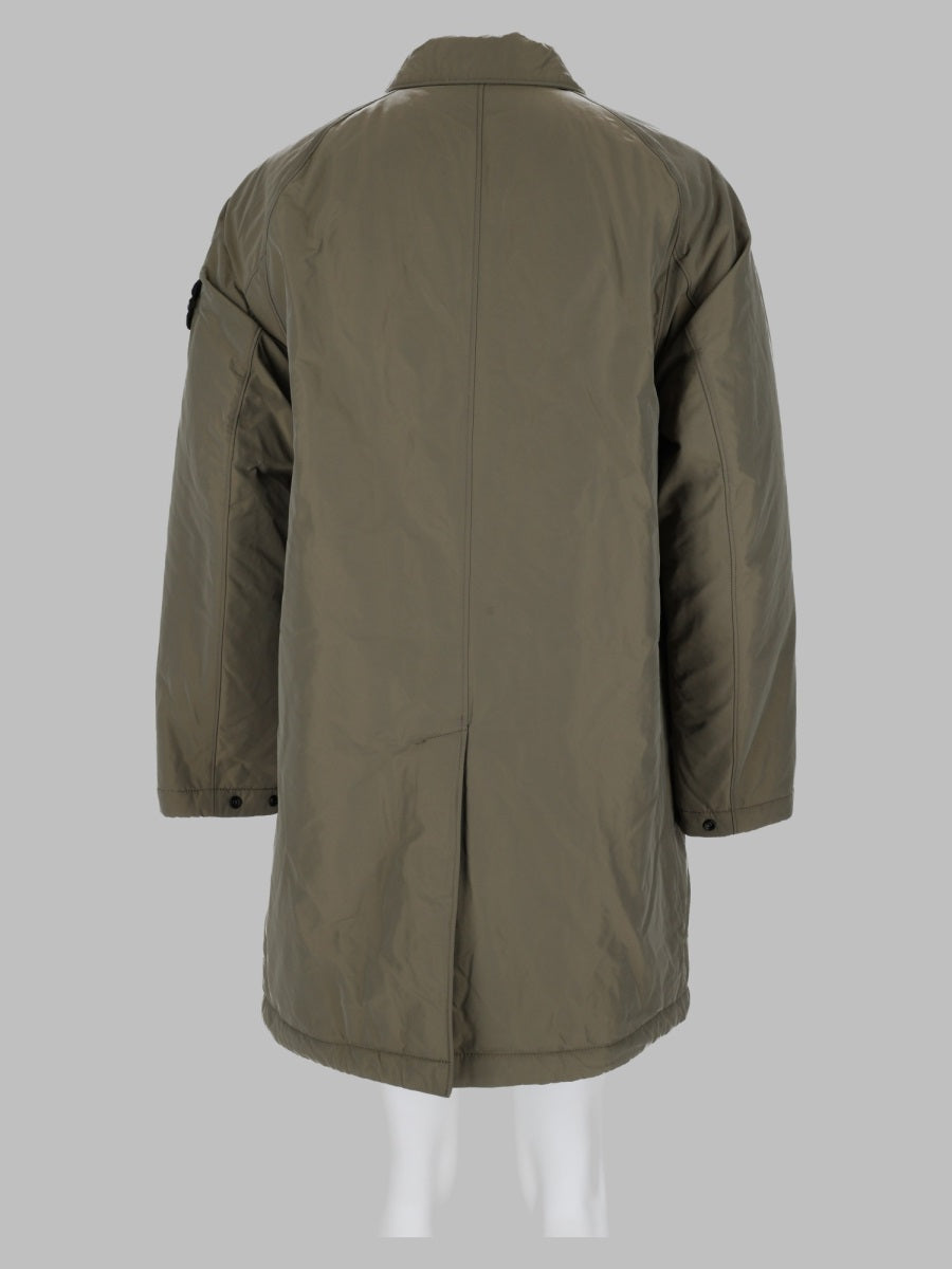 Stone Island Men Cappotto Lungo In Micro Twill