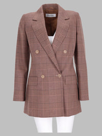 Max Mara Women Blazer Doppiopetto In Lana Principe Di Galles