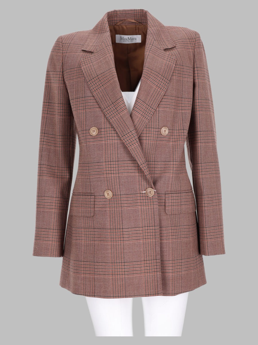 Max Mara Women Blazer Doppiopetto In Lana Principe Di Galles