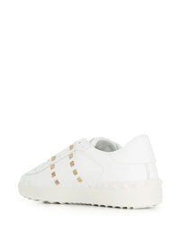 Valentino Garavani Men Rockstud Untitled Leather Sneakers With Platinum-Finish Studs